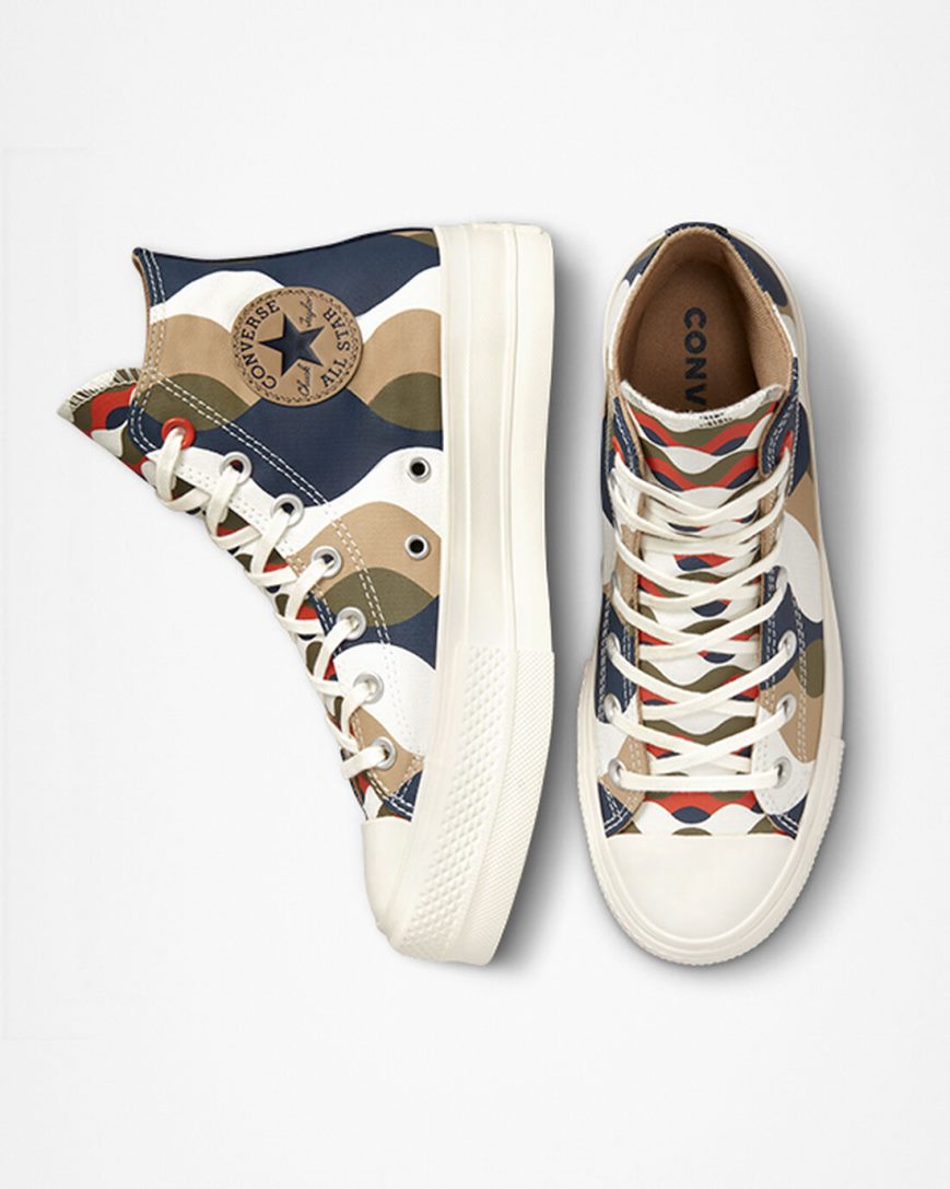 Zapatos Plataforma Converse Chuck Taylor All Star Lift Twisted Classics Altas Mujer Obsidian Kaki | PE 57LWP8